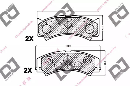 Комплект тормозных колодок, дисковый тормоз DJ PARTS BP1425